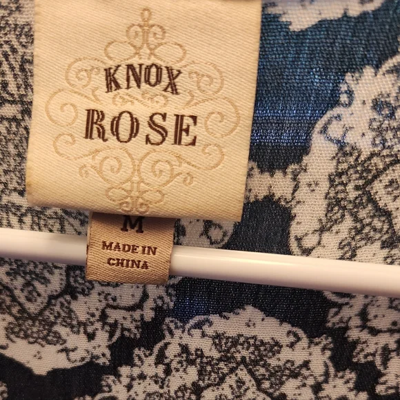 Knox Rose Dress Blue White M Peasant Boho Coastal Resort Cottagecore Festival - Picture 7 of 10